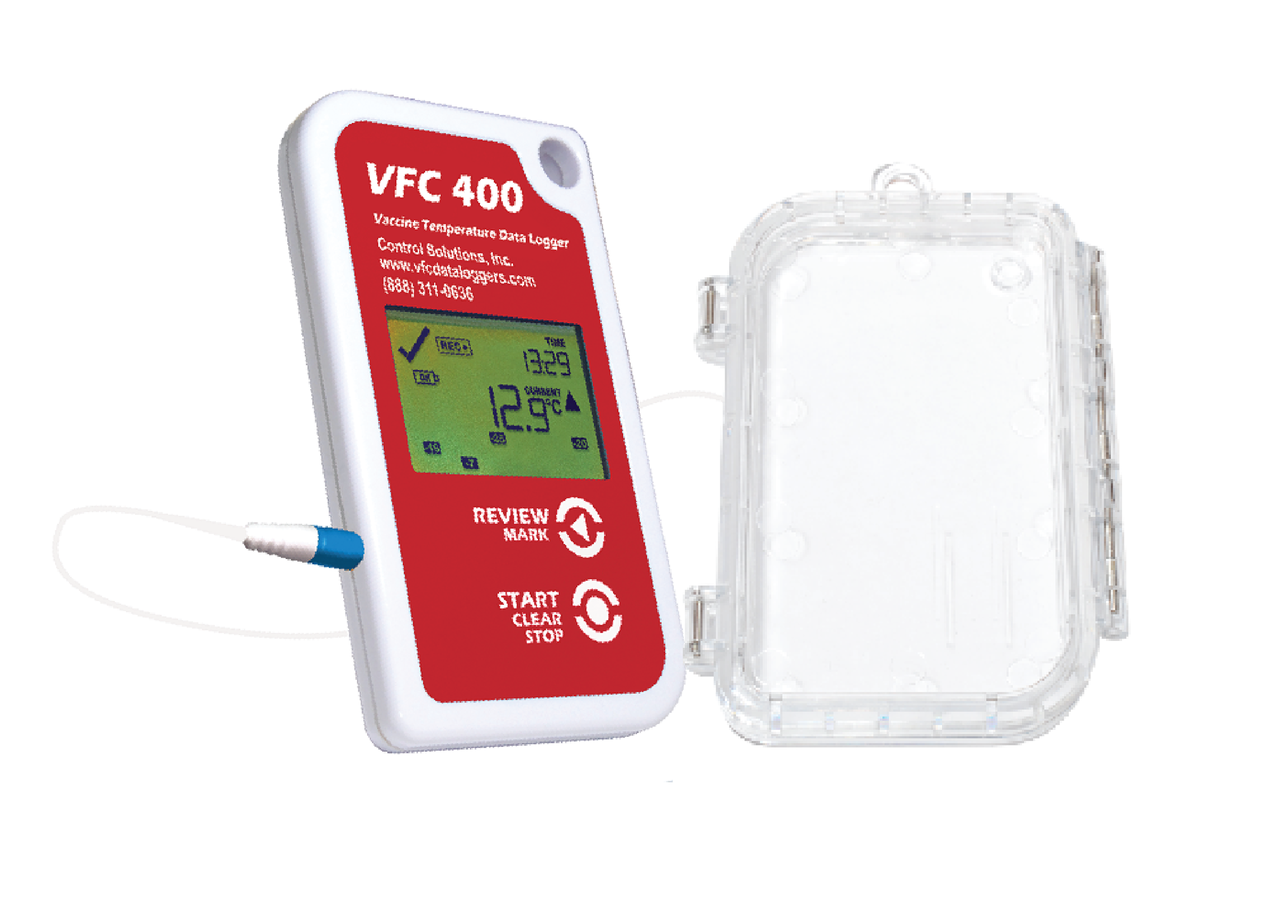 Refrigerator / Freezer Vaccine Data Logger with Alarm Kit LogTag VFC400® Fahrenheit / Celsius -40° to 210°F (-40° to 99°C) External Probe Battery Operated Transport by Control Solutions Inc  ID VFC400-VTK